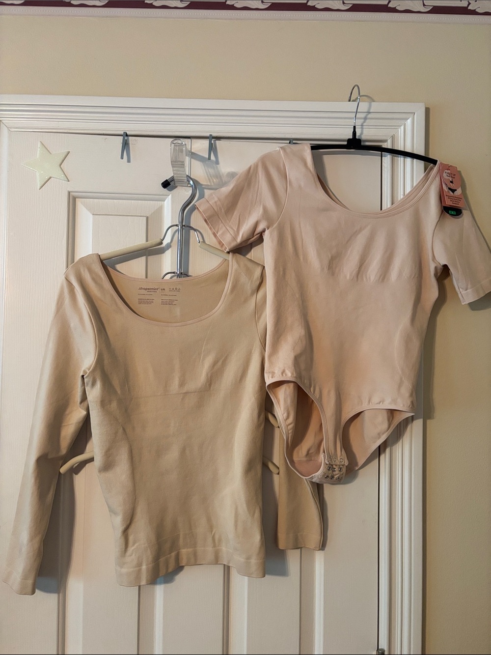Shapermint Light Nude Scoop Neck Bodysuit and Shaping top bundle